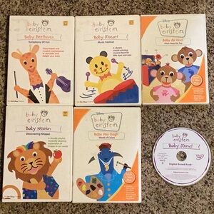 Baby Einstein DVDS, lot of 6, Mozart Newton Monet Da Vinci Van Gogh Beethoven